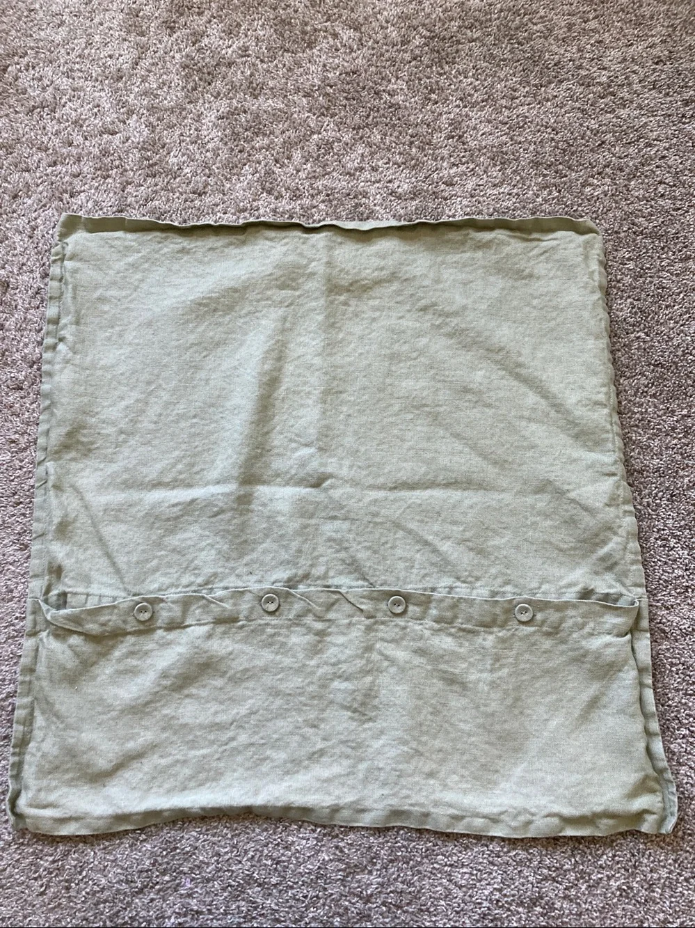 Ikea Aina 100% Linen Euro Square 2 Pillow shams covers Sage Green Minimalist